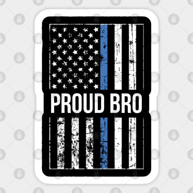 Proud Brother of a Police Officer Sticker by Contentarama